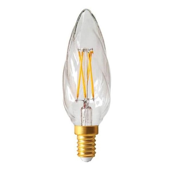 Ampoule LED Fil. Flamme Torsadée F6 Claire 4W 2700K E14 dim.