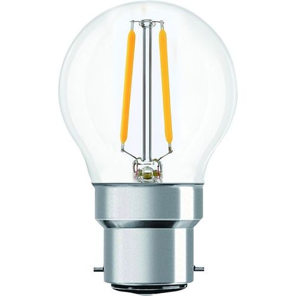 Ampoule LED Fil. (D) mini sphér. P45 claire 2700K 2,5W 250L B22 free-flicker - Bx1