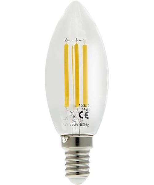 Ampoule LED Fil. (D) Flamme claire 3000K 4W 320L E14
