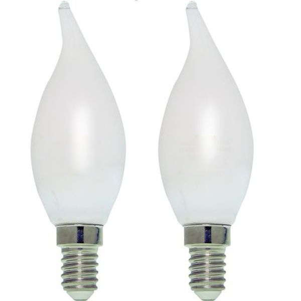 Ampoule LED Fil. (D) Flamme CDV Milky 2700K 4W 470L E14 -x2