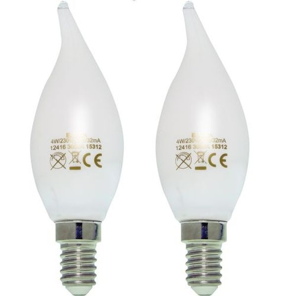Ampoule LED Fil. (D) Flamme CDV Milky 4000K 4W 470L E14 -x2