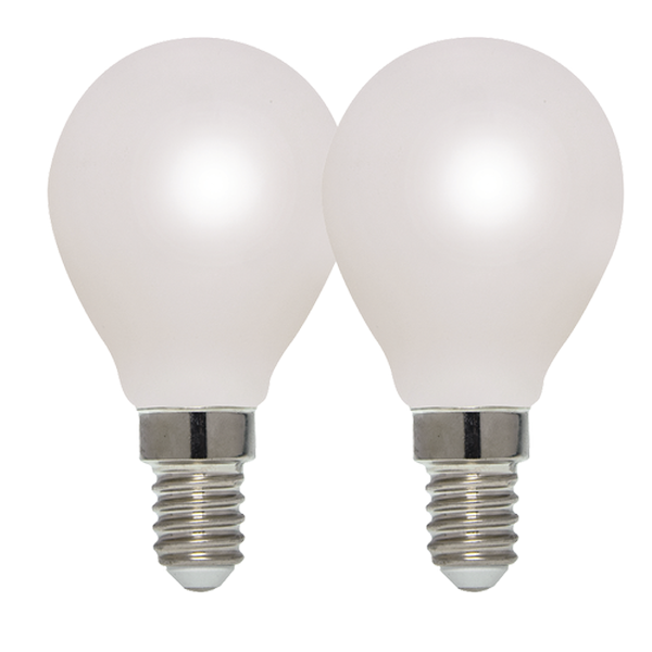 Ampoule LED Fil. (D) mini sphér. P45 Milky 4000K 4.5W 470L E14 -x2