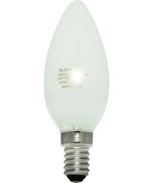 Ampoule LED Fil. (D) Flamme lisse Milky 4000K 1W 100L E14