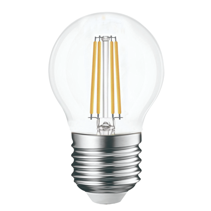 Ampoule LED Fil. Mini sphér. claire 4000K 2,5W 470L E27 - classe B