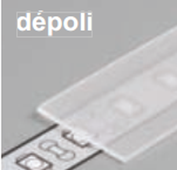 Diffuseur plat H /2mx15,4mm transparent