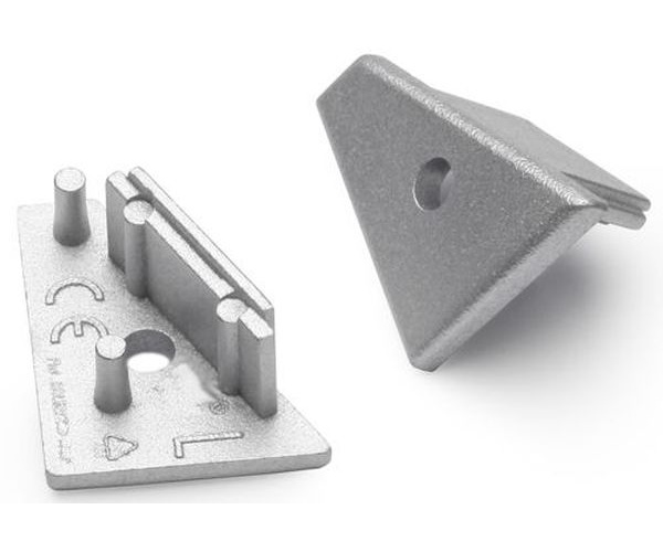 Terminaison CORNER10 argent + passage de câble (set de 2)