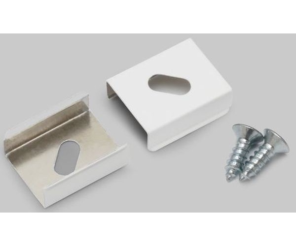 Support de fixation Z flexible percage oblong blanc (set de2)