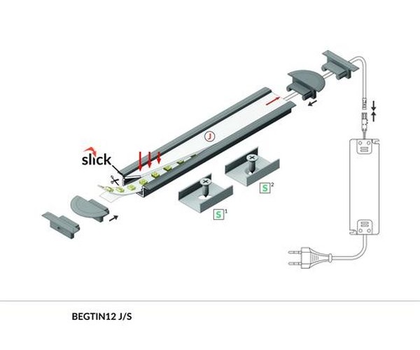 Terminaison BEGTIN12 noir passage de câble (set de 2)