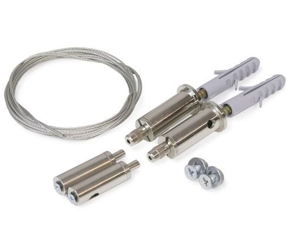 Câble acier 1m50 + support de fixation chrome