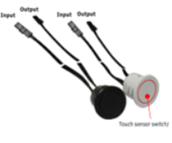 Interrupteur sensitif à encastrer on/off - dimmable - Memoire - 12/24V - Câble 1M