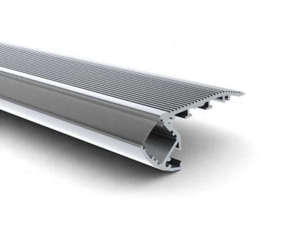 Profile/Diffuseur Opaque LED Aluminium anodisé - Nez de Marche - Mètre