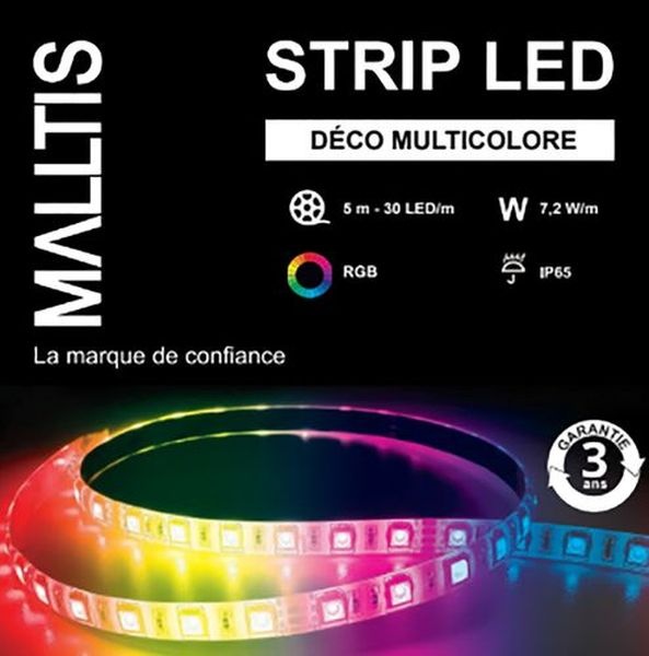 Strip LED IP65 SMD5050 7.2W/m RGB 24V 5m x 10mm
