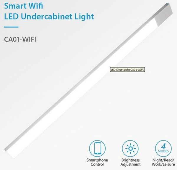 Réglette LED penderie 4000K 12.5W 900mm dimmable wifi
