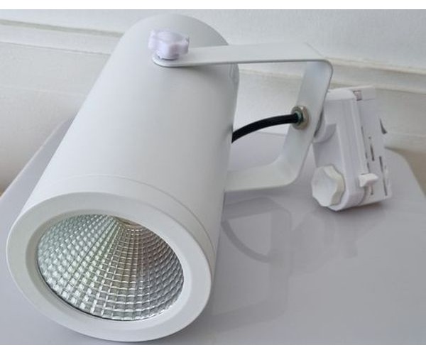 Projecteur noir LED COB 3 phases sur rail 35W 3600L 4000K 38°