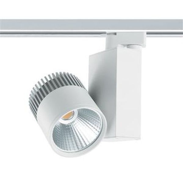 Projecteur blanc LED COB 3 phases sur rail 30W 3750L 3000K 24° IRC90