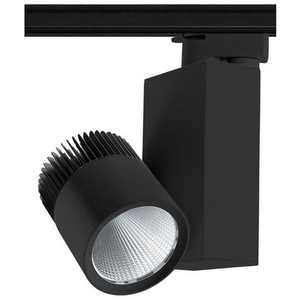 Eclairage sur rail 3 phases Projecteur LED 40W 3000K Noir 38°