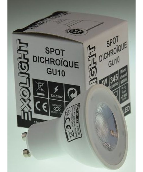 Ampoule LED SMD PAR16 3000K 4W 345L GU10 35°-Bx4