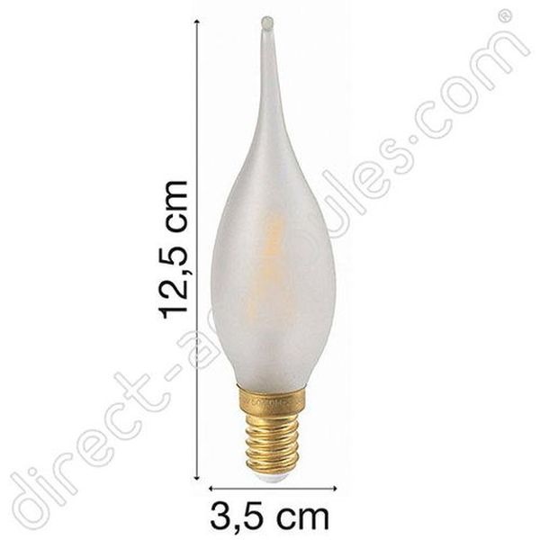 Ampoule LED filament Flamme coup de vent GS4 dépolie E14 2W 2700K