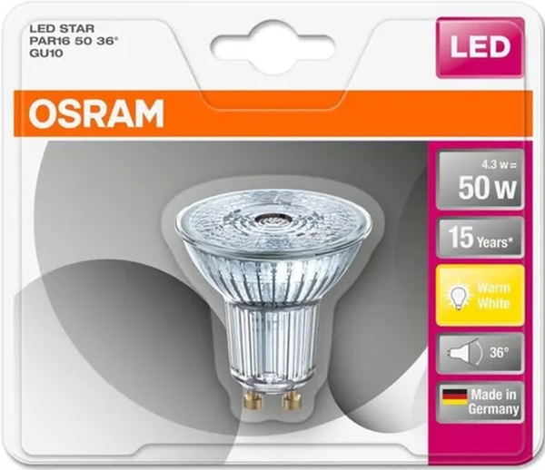 Ampoule LED smd GU10 4,5W 3000K - osram