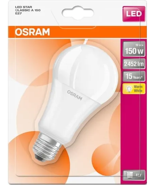 Ampoule LEDsmd Std opale 3000K 20W 1521L E27 - osram