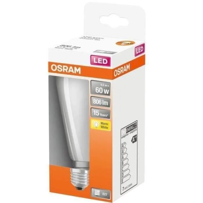 OSRAM - LED edison dépolie filament 7W E27 730lm 2700K chaud