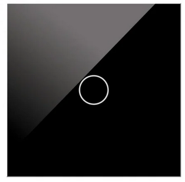 Interrupteur tactile wifi 10A IP20 86x86mm noir mate à encastré avec cadre