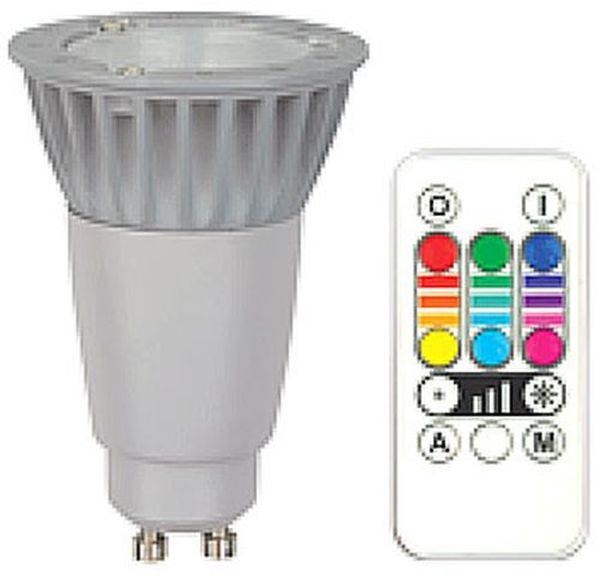 Ampoule LED GU10 3,5W Double éclairage d'ambiance + Téléc.