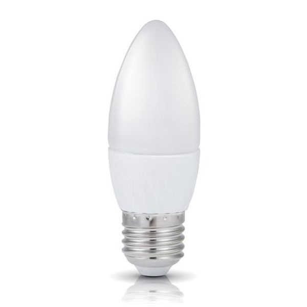 Ampoule LED SMD Flamme lisse opale 4000K 200° 6W 470L E27