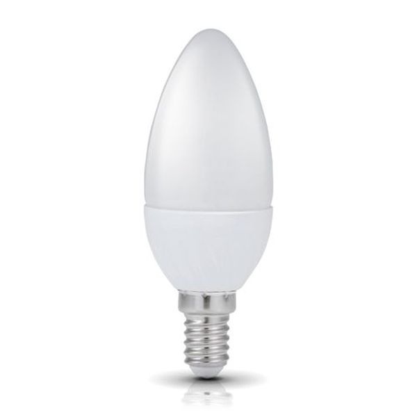 Ampoule LED SMD Flamme lisse opale 4000K 200° 4,5W 420L 230V E14