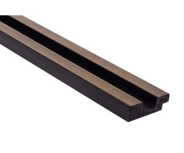 Panneau decor lamelli marron foncé gauche