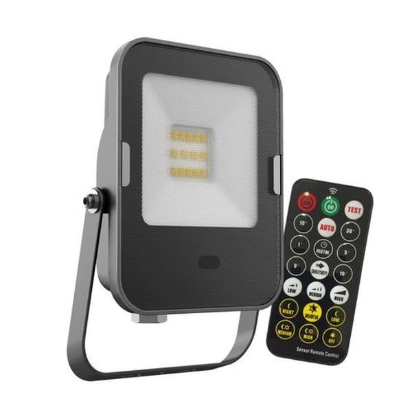 Projecteur LED MHNC IP65 4000K 10W 800L noir avec détecteur