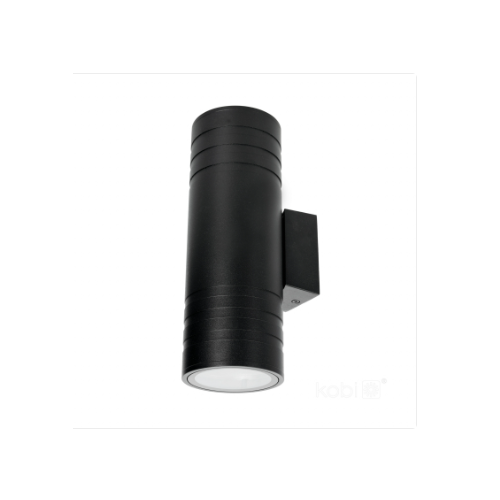 Applique noire alu et verre pour LED GU10