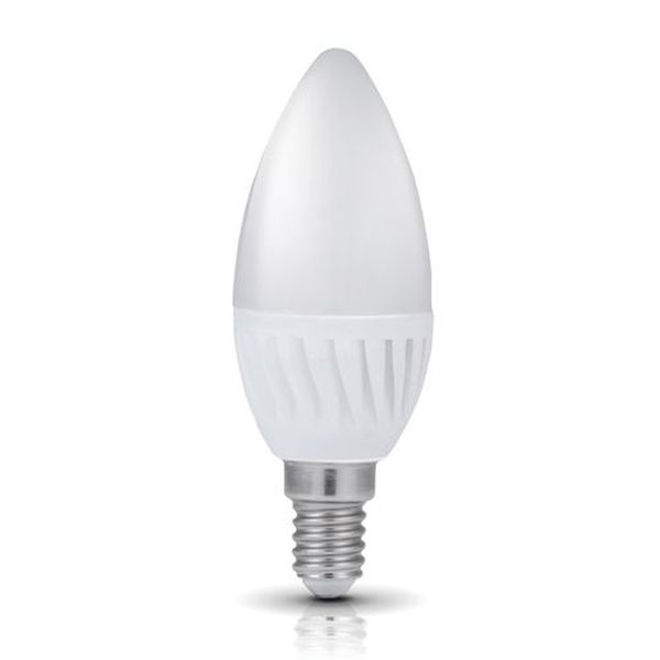Ampoule LED SMD Flamme lisse opale 4000K 9W 900L 230V E14
