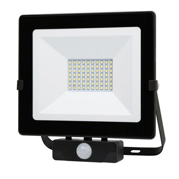 Projecteur LED MHN IP65 4000K 50W 4500L noir avec détecteur