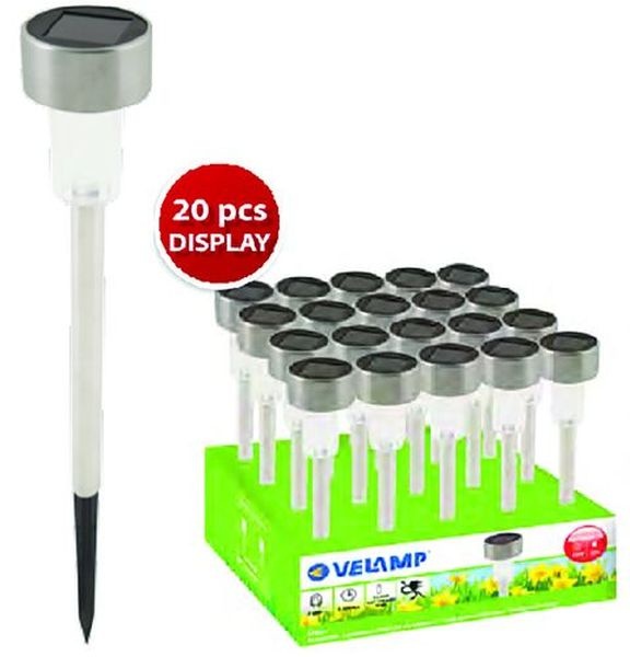 Borne solaire LED aluminium 1.2v Ni-Mh autonomie 8h 1 LED - SPK03