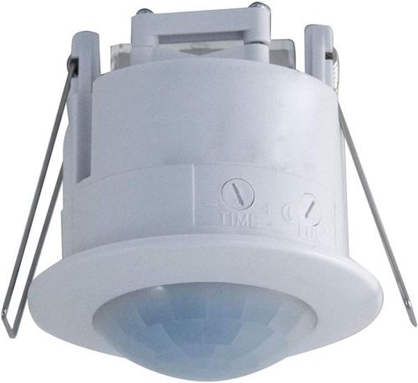 Détecteur de mouvements infra-rouges 360°, encastrable. Blanc