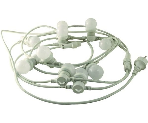 Guirlande 6M - 10 ampoules IP44 Câble H05RN-F 2x1mm2 - Blanc