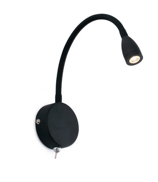 Lecteur LOKE LED IP20 3W 3000K Noir