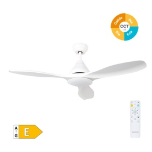 Ventilateur de plafond Luma avec lumière CCT réglable et contrôle Ø117