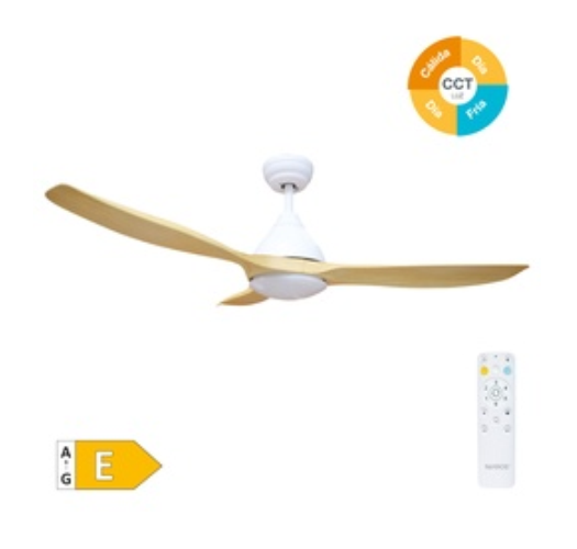 Ventilateur de plafond Luma avec lumière CCT réglable et contrôle Ø117