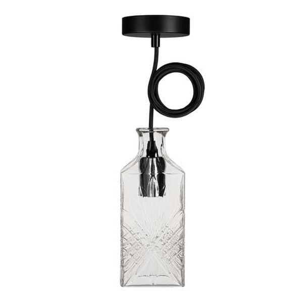 Luminaire CRYSTAL - Carafe Carrée E27 Verre - 1.5m