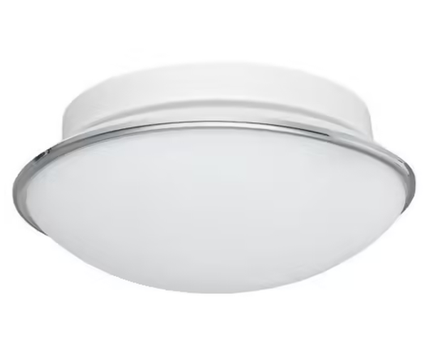 Plafonnier/Applique E27 Rond pour salle de bains 235x100mm Verre et acier c