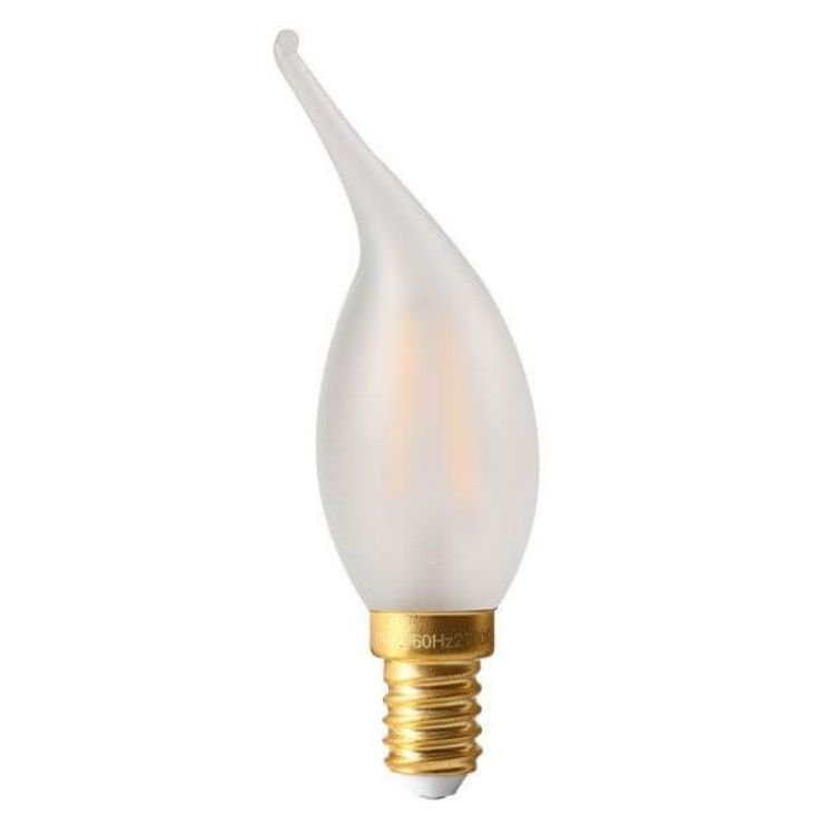 Ampoule LED Fil. Flamme CDV CV4 dépolie E14 4W 2700K dim.