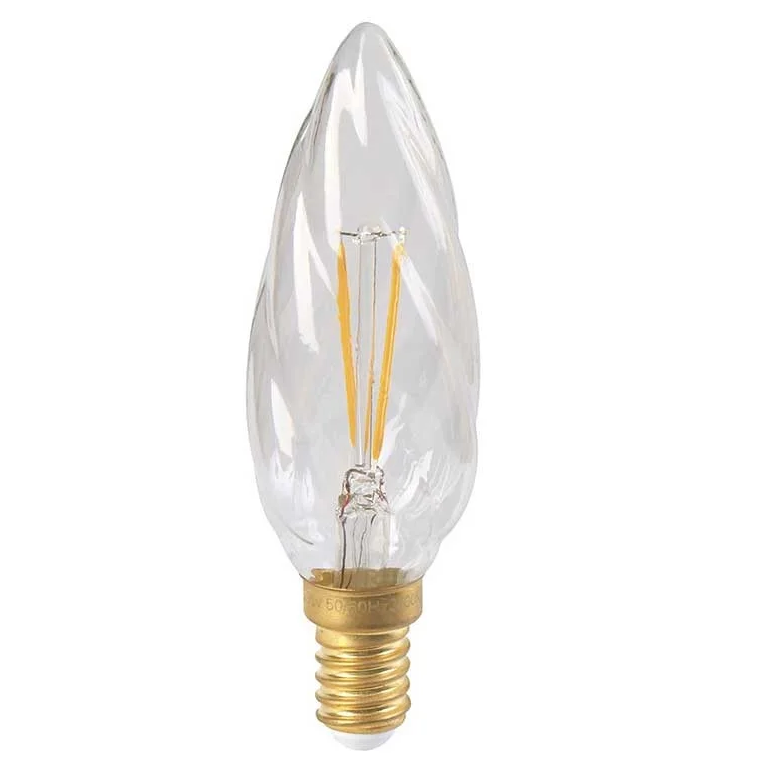 Ampoule LED filament flamme torsade 2700K 220L 2W E14