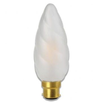 Ampoule LED Fil. Flamme Torsadée Géante dépolie 4W 2700K B22