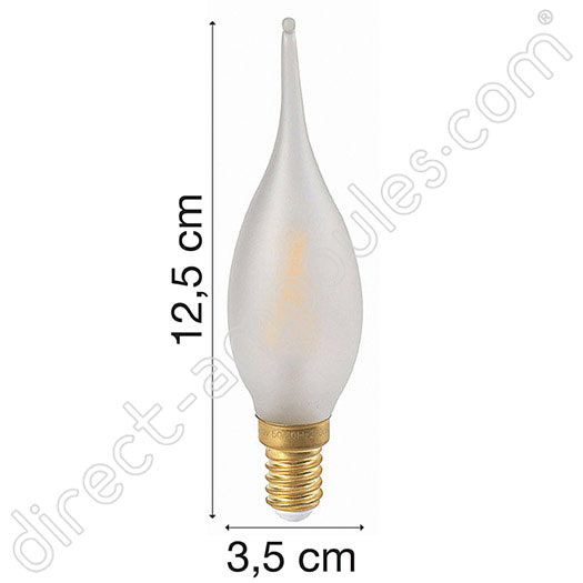 Ampoule LED Fil. Flamme CDV Grand Siècle 4 dépolie E14 2W 2700K