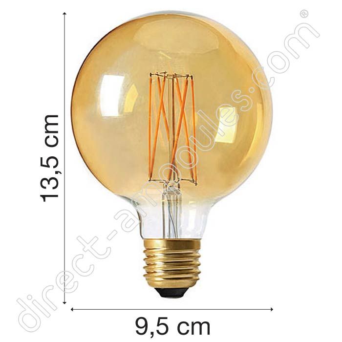 Ampoule LED Fil. Globe G95 Ambré 2100K 4W E27 -dimmable