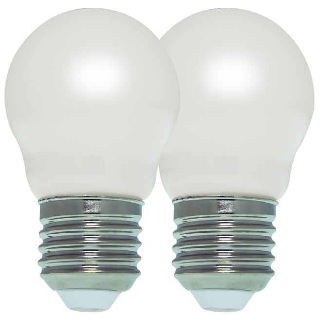 Ampoule LED Fil. mini sphér. milky 4000K 4.5W 470L E27 -x2