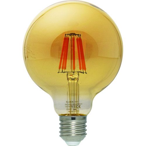 Ampoule LED Fil. (D) Globe G95 ambré 2200K 8W 800L E27