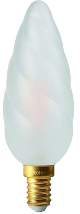 Ampoule LED Fil. Flamme Torsadée Géante Dépolie 2700K 4W 450Lm E14 IRC90